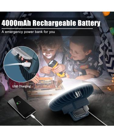 XTAUTO Portable Camping Fan with LED Lantern - USB Rechargeable, Waterproof, 2-Pack - Buy Online on GoSupps.com