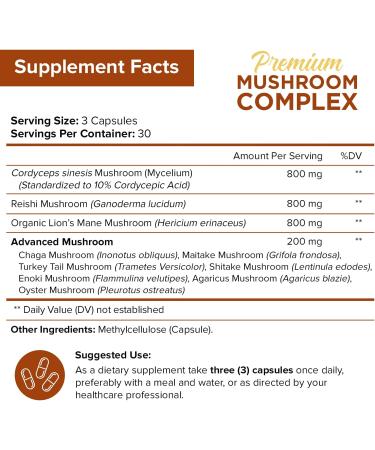 NutriFlair Premium Mushroom Complex 2600mg - 90 Caps | Enhanced Immunity & Vitality - Buy Online on GoSupps.com