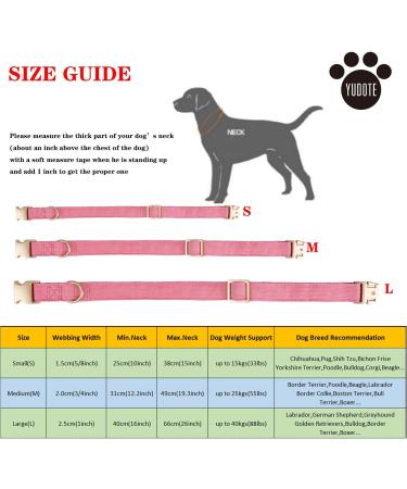 YUDOTE Ultra-Soft Natural Cotton Dog Collar for Medium Dogs with Sensitive Skin - Pink M (1 Pack) - Buy Online on GoSupps.com