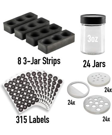 InDrawer AllSpice Rack (24 Jars + Labels) - Organize Your Spices Efficiently - Buy Online on GoSupps.com
