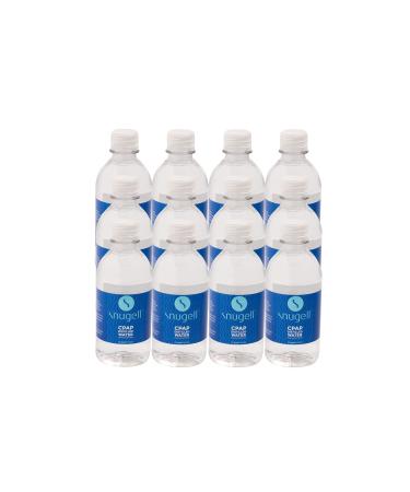 Distilled Water for CPAP Humidifiers by Snugell | 12 Bottle Pack 12oz H20 | Travel Friendly | 12oz H2O | Made in USA