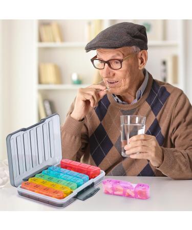 Buy Daviky Weekly Pill Organizer - 4 Times a Day Moisture-Proof 7-Day Pill Case Travel-Friendly with 28 Compartments for Vitamins & Meds - Buy Online on GoSupps.com