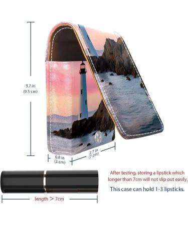 Travel Lipstick Organizer Case | Portable Makeup Bag with Mirror | White Lighthouse Pink Sky - Z910v0paao - Buy Online on GoSupps.com