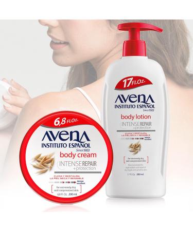 Avena Instituto Espanol Intense Repair Protection Body Cream for Sensitive Skin Soothes the Skin Intense Emollient Soft and Glowing Skin Dry Skin 6.8 Fl Oz each 2- Pack Jars 6.8 Ounce (Pack of 2) - Buy Online on GoSupps.com