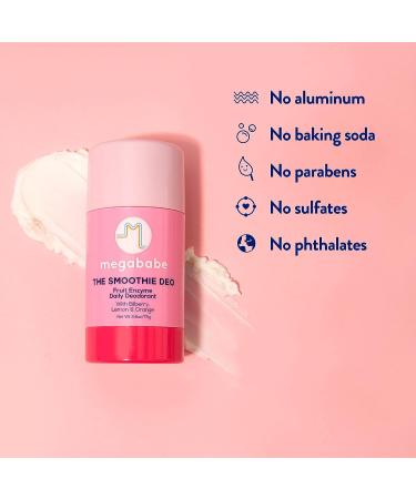 Megababe Daily Deodorant - Aluminum-Free & All Natural Smoothie Deo with Fruit Enzymes | 2.6 oz - Buy Online on GoSupps.com