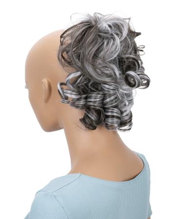 PRETTYSHOP Hairpiece Scrunchy Updo Hairstyles Voluminous Curly Messy Bun Brown Gray Mix G14L brown gray mix #10H1001B G14L