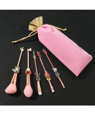 Genshin Impact Makeup Brush Set - 5-Piece High-Quality Synthetic Cosmetics Brushes for Foundation & Eyeshadow - Perfect Gift for Fans - Buy Online on GoSupps.com