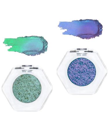 Adriana Nicole Cosmetics Eyeshadow Double Chrome Eye Shadow Ethereal Single Color-shifting Eyeshadow Adriana Nicole Eyeshadow Eyeshadow with Exquisite Glitters (Mix I)