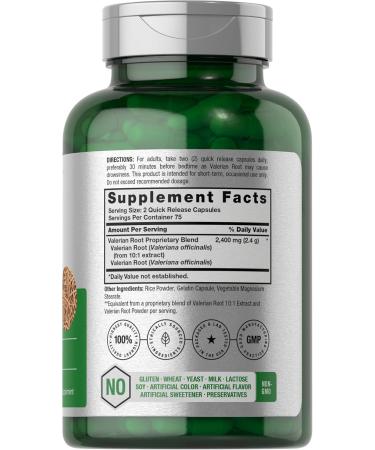 Horb ach Valerian Root Capsules | 2400 mg | 150 Count | Extract Supplement | Non-GMO Gluten Free - Buy Online on GoSupps.com