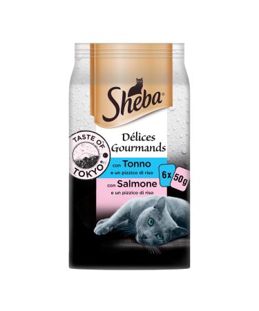 SHEBA D lices Gourmands Fresh Bags 6 x 50 g Taste of Tokyo Tuna & Salmon (MSC) 300 g (Pack of 12)