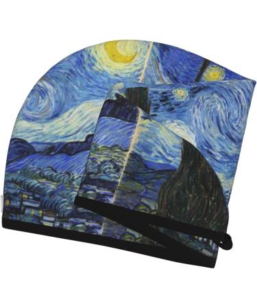 Hair Towel Wrap for Quick Drying | Button Towel Turban - The Starry Night Design - Buy Online on GoSupps.com