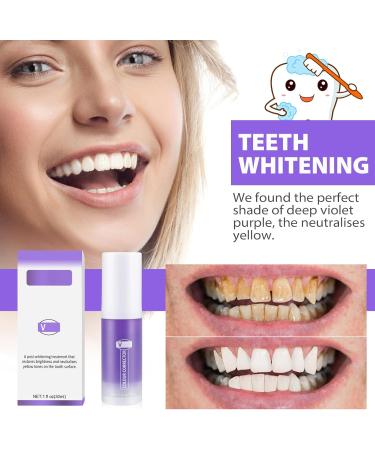 Shop 2 Pcs Colour Corrector Toothpaste - Teeth Whitening Booster & Stain Removal Purple Toothpaste for Yellowing Reduction (30ml - Buy Online on GoSupps.com