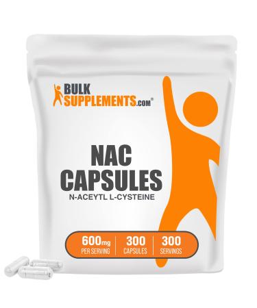 BulkSupplements.com N-Acetyl L-Cysteine (NAC) - NAC Supplement - N-Acetyl Cysteine - NAC Capsules - N Acetyl Cysteine 600 mg - Antioxidants Supplement (300 Gelatin Capsules - 300 Servings) 300 Count (Pack of 1)