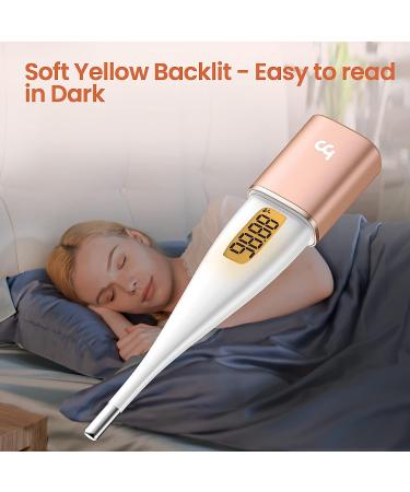 Femometer Digital Basal Thermometer - Intelligent BBT Fertility Monitor with Backlit LED Screen - Sync with Femometer APP - Gold - Buy Online on GoSupps.com