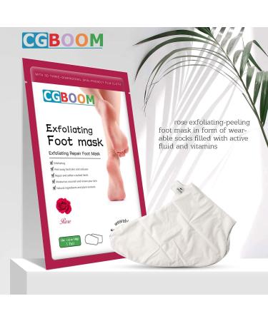 3 Pairs Foot Peel Mask Foot Exfoliating Mask Socks Calluses Remover Dead Skin Moisturizing Feet Peeling Mask for Dry Skin Cracked Heels Foot SPA Socks for Women and Men (Rose Extract) - Buy Online on GoSupps.com