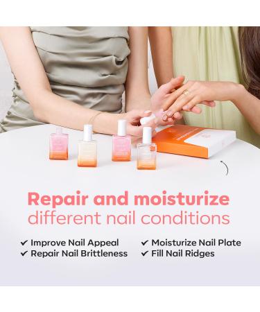 Modelones 8-in-1 Nail Hardener & Strengthener - Extra Strong Nail Care for Brittle Nails Repair Growth & Amplification - 15ml Pink Base Coat - Buy Online on GoSupps.com