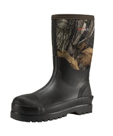 HISEA Men's Rain Boots Waterproof Work Boots Insulated Rubber Boot 9 Camo