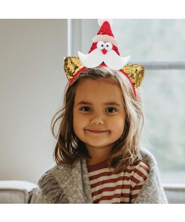 WOFASHPURET Christmas Headband Sequin Santa Claus Headband Christmas Party Costume Headbands Novelty Ear Hair Hoop Holiday Party Favor - Buy Online on GoSupps.com