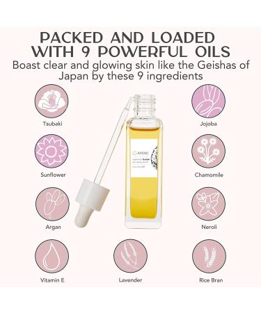 Amaki Japanese Tsubaki Oil: Anti-Aging Face Moisturizer for Women - Hydrating Gua Sha Oil with Anti-Aging Benefits - 30ml - Buy Online on GoSupps.com