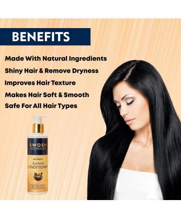 SWOSH Ayurvedic Shampoo for Hair Fall Control | Enriched with Amla Onion Brahmi & 15 Herbs | All Hair Types | 200 ml - Buy Online on GoSupps.com