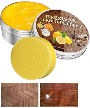 Beeswax Furniture Polish - Wood Polishing Wax for Furniture Care with Sponge | Multipurpose Household Waxing Supplies for Wood Cleaner Polish Furniture Care Pisole - Buy Online on GoSupps.com