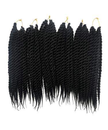 Coolbers 6 Packs Havana Mambo Twist Crochet Braids Hair Extensions 18 Inch Kanecalon Jumbo Twist Crochet Hair Extensions (18 Inch 6 Pieces 1b) 18 Inch 6 Pieces #1b