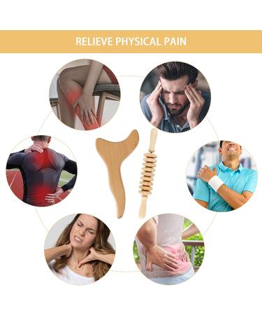 2 Pcs Wooden Gua Sha Tools for Lymphatic Drainage and Anti-Cellulite Massage - Machomby Wood Therapy - Buy Online on GoSupps.com