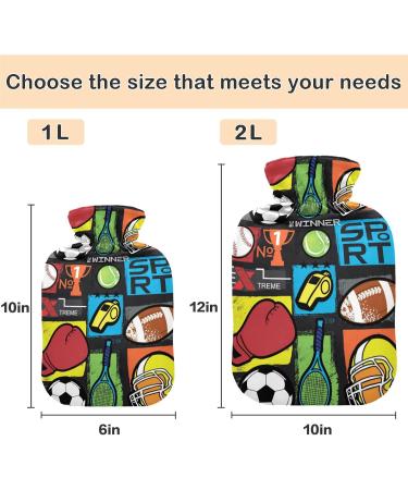 NAANLE Cartoon Sport Water Bottle 2L - Large Hot Water Bottle for Bed Hand & Feet Pain Relief & Heat Therapy - Buy Online on GoSupps.com