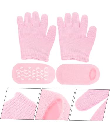 ULTECHNOVO 1 Set Moisturizing Gloves & Socks Essential Oils Gloves Pink Lotion Gloves for Men Moisturizing Hands Gloves Feet Moisturizing Socks Sleeping Man Care Polyester and Gel Hand Gloves - Buy Online on GoSupps.com