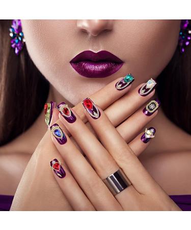 Cadeya Nail Charms 22 Pcs Rhinestone Gems for 3D Nail Art - Gold Alloy Crystals - Buy Online on GoSupps.com