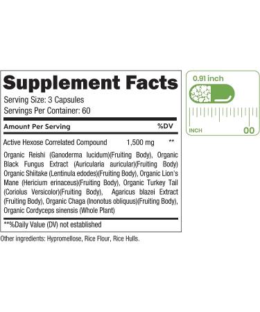 Vegan Organic Active Hexose Correlated Compound 180 Caps - 1500mg per Serving - Immune Support Supplement - Buy Online on GoSupps.com