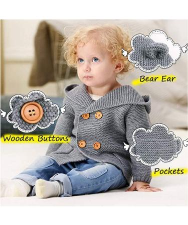 Mimixiong Baby Boy Hooded Cardigan Jacket in Grey | 0-6 Months - Buy Online on GoSupps.com