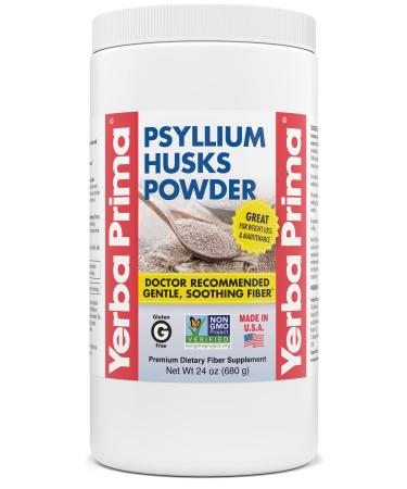 Yerba Prima Psyllium Husk Powder - 24 oz - Fine Ground Unflavored Sugar Free - Natural Fiber Supplement - Also for Baking - Contains Both Soluble  Insoluble Bulk for Regularity Support