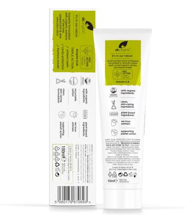 Buy Dr. Organic Tea Tree Toothpaste - Natural Vegan & Eco-Friendly - 100ml (1 Pack) - Paraben & SLS-Free Animal Test-Free - Buy Online on GoSupps.com