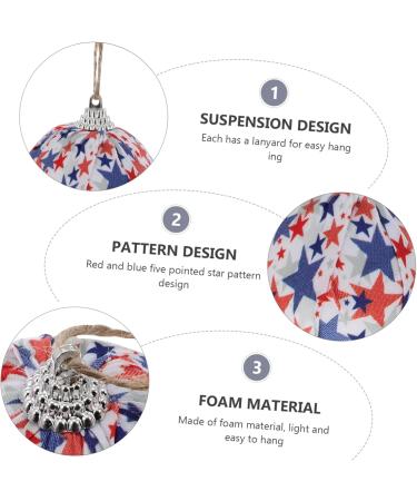 Cabilock 5pcs Independence Day Cloth Ball American Ceiling Hanging Christmas Red Household Foam Hanging Ball - Buy Online on GoSupps.com