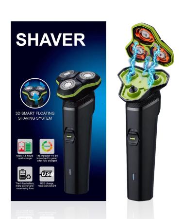 Electric Razor for Men - Electric Shavers for Men with Magnetic Detachable Head 3D Floating Head Type-C Charging Wet & Dry Use Ideal for Travel Office and Business Trips