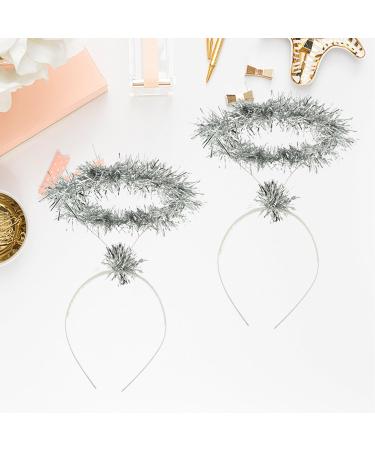 RmKbe 2 Pieces Silver Tinsel Halo Headband Angel Halo Headbands Christmas Headbands Christmas Party Fancy Dress Accessory for Children Adults - Buy Online on GoSupps.com