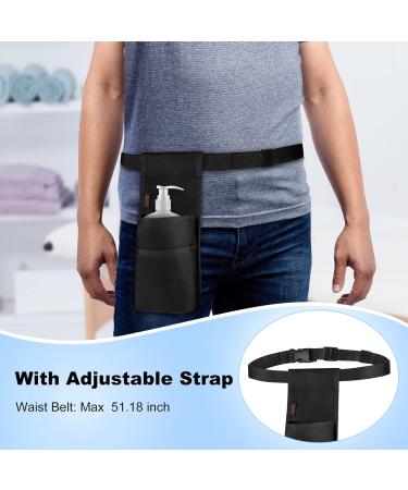 SITHON Professional Massage Bottle Bag - Adjustable Waist Holder Organizer for Massage Lotion & Oil - Black Holster with Multiple Pockets - Buy Online on GoSupps.com