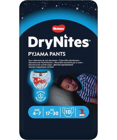 Huggies DryNites Boys Night Time Pants - Sizes 4-7 Years (30 Pants) - Ultimate Bedwetting Protection for Boys 4-7yrs - Buy Online on GoSupps.com