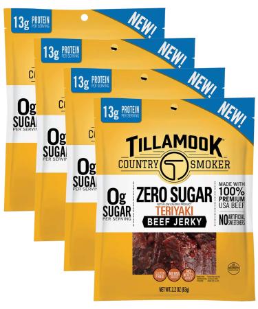 Zero Sugar Beef Jerky, Teriyaki Flavor, 8.8 Ounces (pack of 4, 2.2 ounce bags)