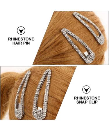 KALLORY 4pcs Rhinestone Bb Clip Rhinestones Wedding Headpiece for Bride Glitter Snap Clip Manicure - Buy Online on GoSupps.com