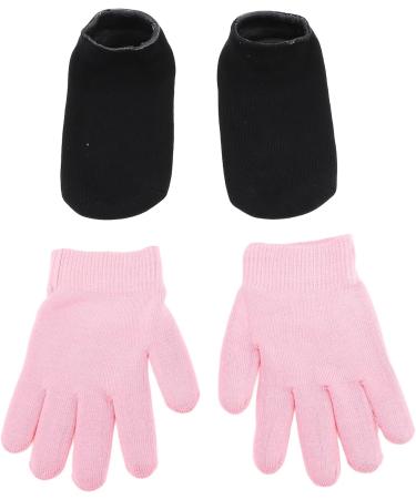Pink Gloves Black Socks Moisturizing Spa Set Gel Essential Oil for Soft Hands Feet - Buy Online on GoSupps.com