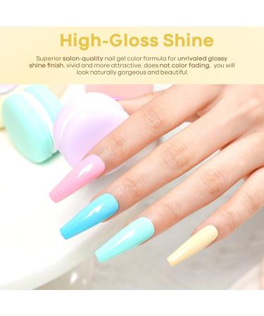 Modelones Pastel Gel Nail Polish Kit with LED Nail Dryer - 6 Colors Set for DIY Manicure at Home - Buy Online on GoSupps.com