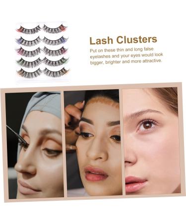 VINTORKY 10 Pairs Color five pairs of eyelashes fake eyelases false eyelashes red eyelashes extensions fluffy eye lashes wispy colored eyelashes fluffy colored cosplay Imitation set - Buy Online on GoSupps.com