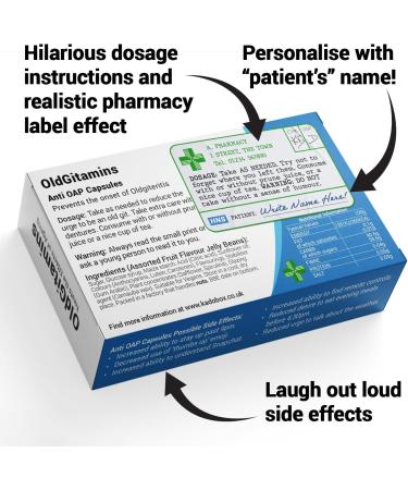 OldGitamins - Funny Rude Joke Pill Box Gag Gift for Men | Unique Birthday and Secret Santa Gifts for Grandad and Dad - Buy Online on GoSupps.com