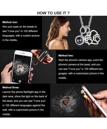 Personalized Albert Band Projection Photo Keychain - Custom Pet Paw Print Gifts for Women Girls and Couples - Buy Online on GoSupps.com