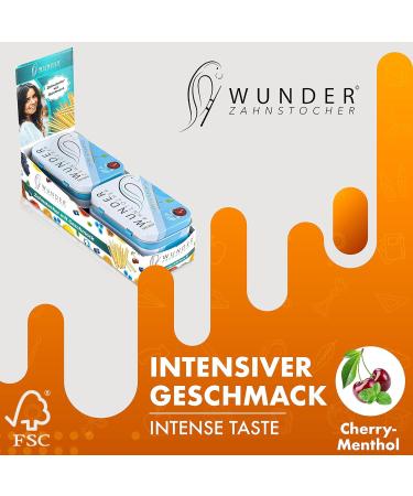 Wonder Toothpick Display - 6-Pack Flavored Toothpicks | Plastic-Free Chewing Gum for Fresh Breath | Sugar-Free Cherry & Menthol | Helps with Bad Breath & Smoking Cessation - Buy Online on GoSupps.com