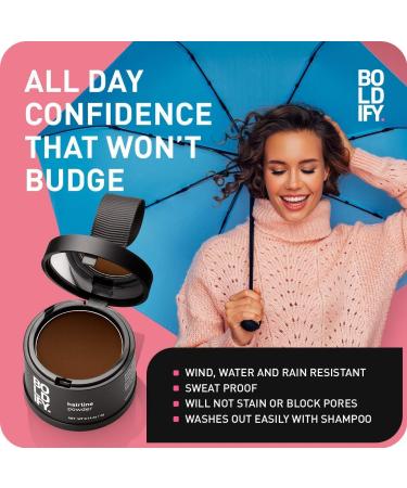 BOLDIFY Hairline Powder (Dark Brown) - Root Touch Up & Hair Loss Concealer for Thinning Hair - Stain-Proof Formula - Hair Toppers for Women & Men - Buy Online on GoSupps.com