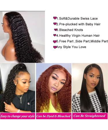 Lace Front Human Hair Wig 30 inch Deep Wave | HD Transparent 150% Density Wet Wavy Wig for Black Women - Buy Online on GoSupps.com