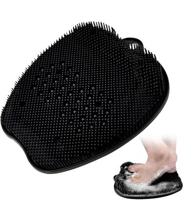 AXLOFO XL Shower Foot Scrubber Mat - Non-Slip Suction Cup Massager for Foot Exfoliation and Circulation - Relieve Tired Feet - Black - Buy Online on GoSupps.com
